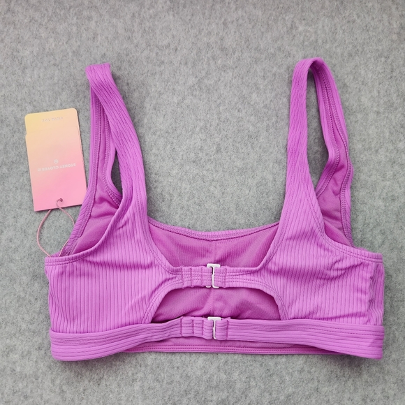 Stoney Clover Women Swim Top NWT Purple Size Small (4-6) Ribbed Cut Out Back - Picture 6 of 10